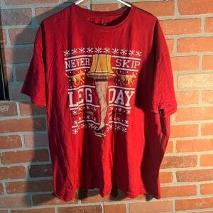 Vintage Style Christmas Never Skip Leg Day Tee